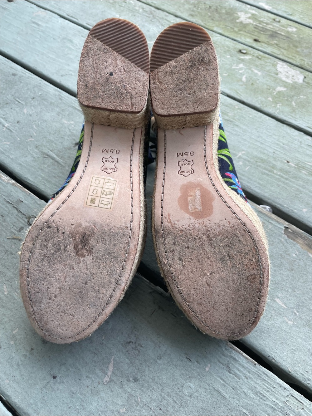 TORY BURCH POSITANO FLORAL LACE UP PLATFORM ESPADRILLE SANDALS 8.5 - Picture 11 of 14